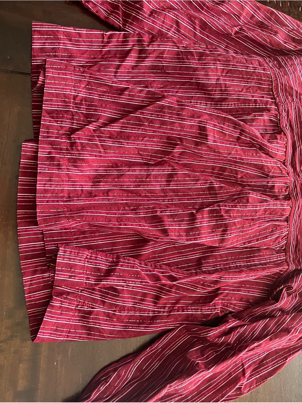 Madewell Red Striped A-Line Skirt